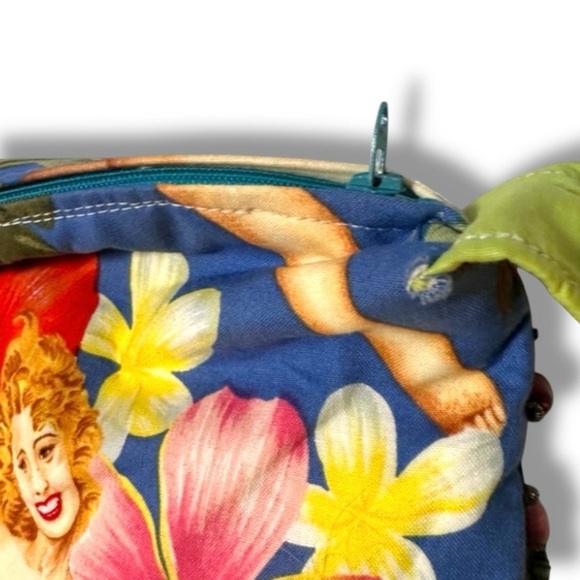 Handmade Hawaiian Aloha Pinup Girl Floral Purse Vintage Beaded Shoulder Bag - Picture 10 of 16